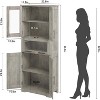 Acekool Tall Floor Cabinet, Modern Storage Cupboard with Doors & Shelves, Adjustable, for Bathroom Kitchen Living - 2 of 4
