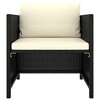 Patio Sofa with Cushions Black Poly Rattan vidaXL - 2 of 4