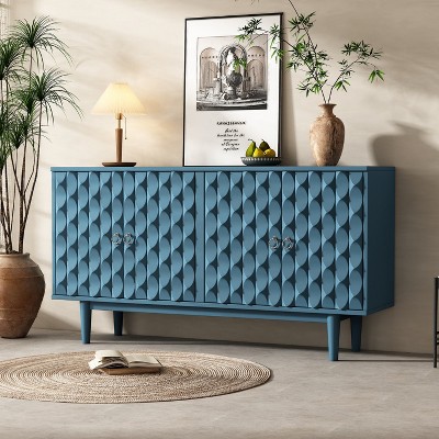 KTMBDW Storage Cabinet, Freestanding Sideboard with Double Doors, Modern Wooden Sideboard, Side Cabinets for Bedroom, Living Room, Office