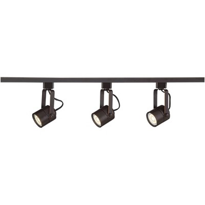 Layna 44" Bronze LED Track Light Fixture with Brown Metal Shades