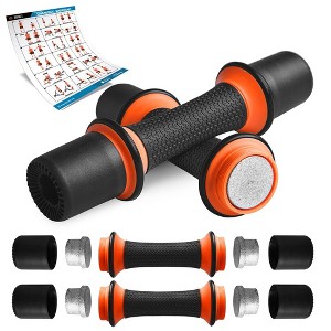 SQUATZ Adjustable Weight Dumbbells - Customizable Removable Weight Bars - Non-Slip Neoprene Design - 1 of 4