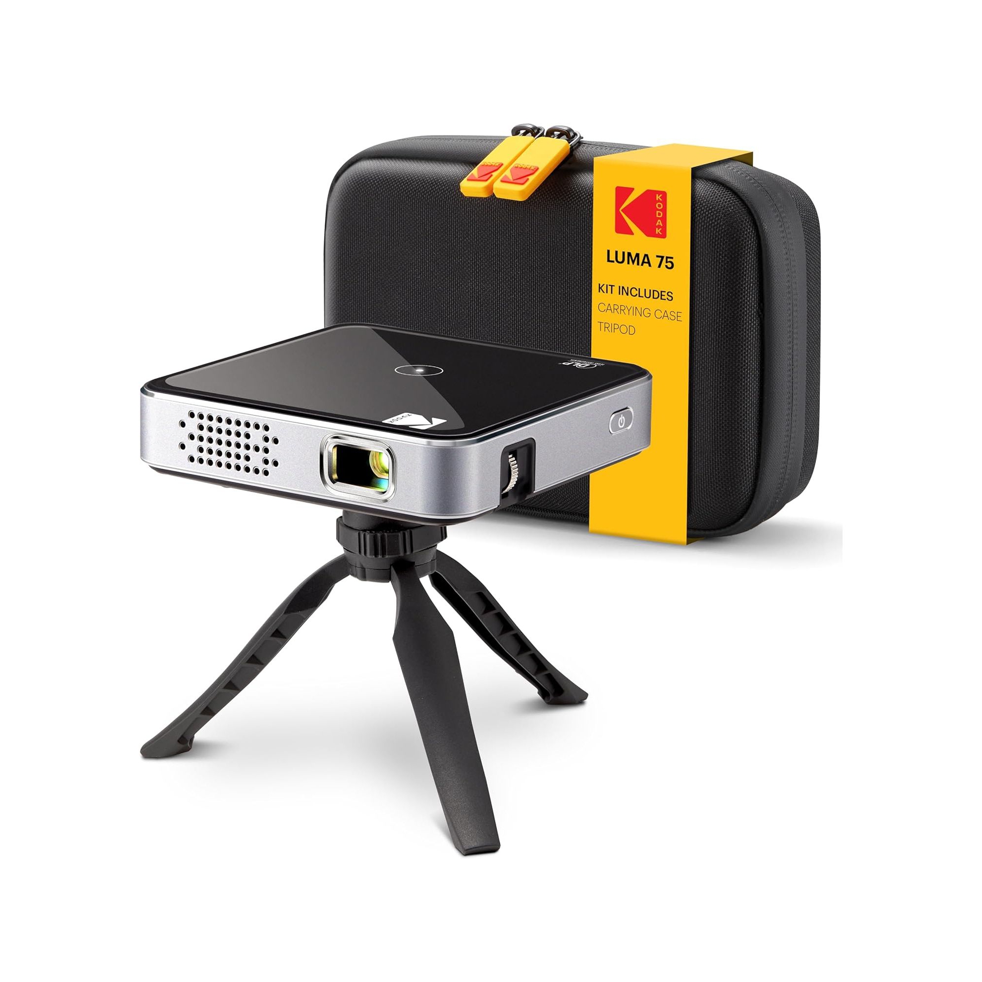 Kodak Luma 75 Ultra Mini Projector, Portable Pico Projector with Carrying Case & Tripod (Black)