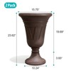 FONTOI 2 Pack Planters with Scalloped Rim, Outdoor Indoor Planters, Flower Plant Pots for Garden, Patio, Backyard, Porch, Brown, 15.75"*23.62"*15.75" - 3 of 4