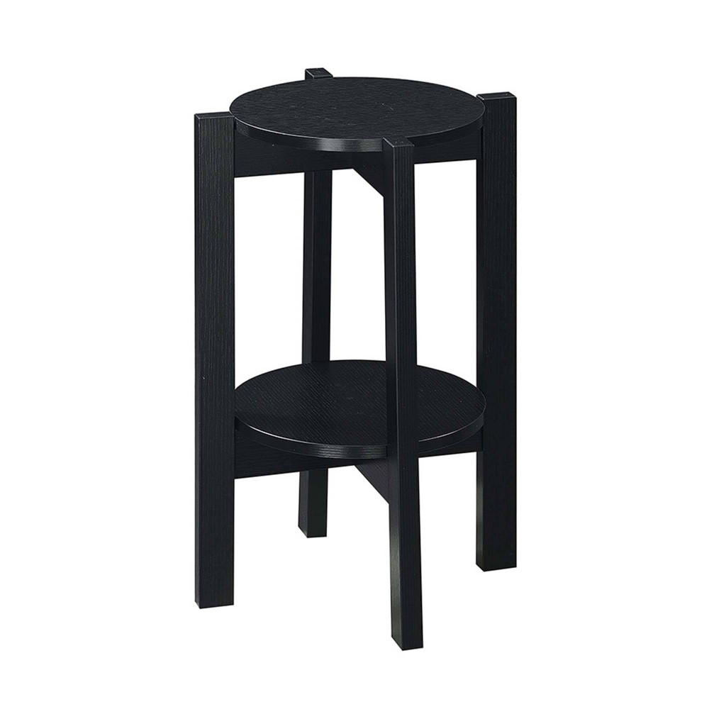 Photos - Wardrobe 23.5" Newport Medium 2 Tier Plant Stand Black - Breighton Home