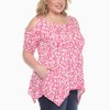 Plus Size Cold Shoulder Leopard Print Short Sleeve Tunic Top White Mark - 2 of 4