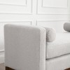 Upholstered Bench, Ottoman Bench with Wood Legs & Bolster Pillows For End Of Bed, Bedroom, Living Room, Entryway - 3 of 4
