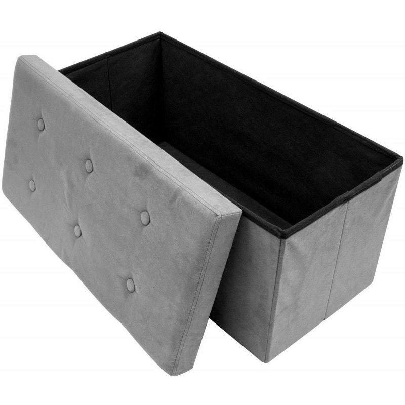 Sorbus Collapsible Bench Ottoman With Cover - Faux Suede, 3 of 6