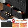 BestMassage 5/8/9-Drawer Fabric Dresser with Wood Top Versatile Storage Cabinet Organizer with Steel Frame - 3 of 4
