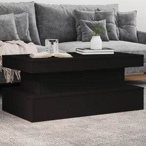 vidaXL Coffee Table Black Engineered wood Medium Coffee Table - 1 of 4