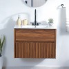 JONATHAN Y Sherwin Slat Modern Coastal 2-Drawer Wall Mounted Bath Vanity Cabinet Only (Sink Basin Not Included) - 2 of 4
