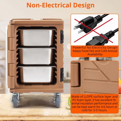 Portable Food Warmer, 82 Qt Hot Box, Large Inner Capacity, Universal wheel, Compatible with 3/6" or 6/2.5" Plates, (Universal wheel)