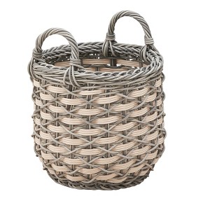 JANSNO 18" Multi-Purpose Handwoven Resin Wicker Storage Basket with Handles for Towels, Toys, and Magazines - 1 of 4