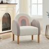 31.10"Accent Chair Sofa, Toddler Fabric with Solid Wooden Frame,Rainbow Design,Multicolor - 4 of 4
