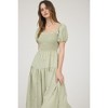 August Sky Women's Smocked Embroidered Floral Midi Dress - 4 of 4