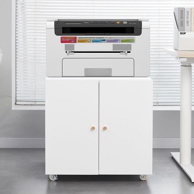 NicBex 2-Door Mobile File Cabinet with Adjustable Shelf,Steel Copier Stand Mobile Pedestal File Printer Stand for Home Office Printing Areas