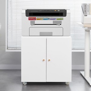 NicBex 2-Door Mobile File Cabinet with Adjustable Shelf,Steel Copier Stand Mobile Pedestal File Printer Stand for Home Office Printing Areas - 1 of 4