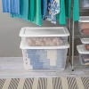 56qt Clear Storage Box with Lid White - Room Essentials™: Plastic, Portable, Stackable, Snap Closure, Utility Storage - 2 of 4