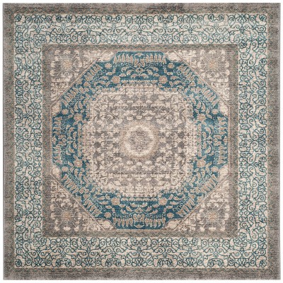 5'1"x5'1" Loomed Medallion Square Area Rug Light Gray - Safavieh