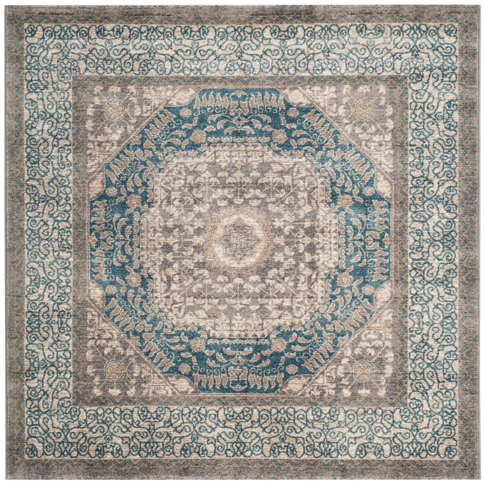 5'1inx5'1in Loomed Medallion Square Area Rug Light Gray - Safavieh