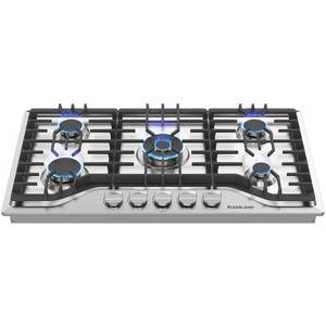 GASLAND PRO GH2365SF 36-Inch 5-Burner Built-in Gas Cooktop, NG/LPG Convertible, Stainless Steel - 1 of 4