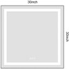 Ridstar 30 in. W x 30 in. H Gray Square Bathroom Mirror with LED Lights - 3 of 3