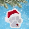 Polarx 3.75 In Paw Print With Santa Hat Christmas Tree Ornament , Christmas Decor Furry Friend Pet (1PC) - 2 of 4