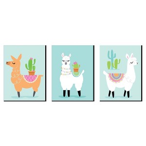 Big Dot of Happiness Whole Llama Fun - Nursery Wall Art, Kids Room Decor and Llama Fiesta Home Decor - Gift Ideas - 7.5 x 10 inches - Set of 3 Prints - 1 of 4
