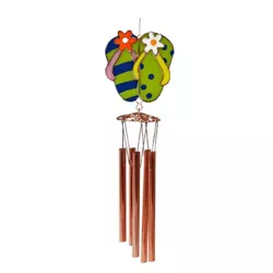Home & Garden 20.0" Flip Flop Wind Chime Hand Crafted Flower Yard Decor Gold Crest Distributing  -  Bells And Wind Chimes