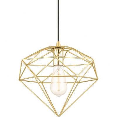 Knox Soft Gold and Polished Brass 1-Light Geometric Pendant