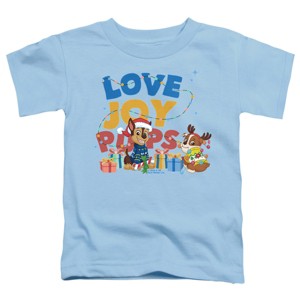 Toddler Boys' Paw Patrol Christmas Love And Joy With Chase And Rubble T-Shirt - 1 of 4