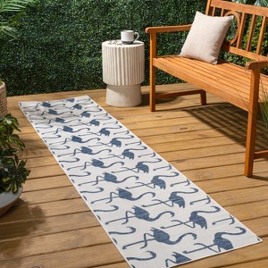 JONATHAN Y Liana Casual Coastal Flamingos Two-Tone Indoor/Outdoor Area Rug - 1 of 4
