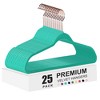VECELO 25/30/50/60/100 pk Velvet Clothes Hangers Non Slip & Space-Saving Clothes Hangers with Finger Clips & Tie Rack 9 Color - 2 of 4