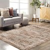 Coucheta Vintage Runner Rug- Non-Slip Washable Carpet, Distressed Floral Pattern, Low Pile Hallway Kitchen Bath Mat, Multiple Sizes and Colors - 2 of 4