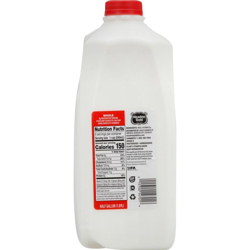 Meadow Gold Whole Milk - 0.5gal, 5 of 6