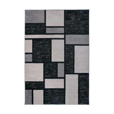 World Rug Gallery Contemporary Modern Boxes Design Area Rug - Gray 8'8 ...