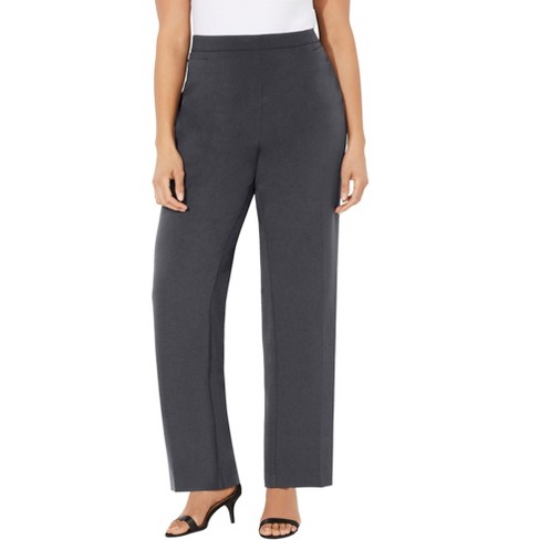 Catherines Women s Plus Size Refined Pull On Pant 5X Rich Grey