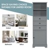 PAGED Storage Cabinet Tall Bathroom Organizer with 3 Drawers, Adjustable Shelves and Door, Freestanding Office Storage Unit for Room - 2 of 4