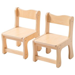 ROBOTIME Accent Chairs Wooden Toddler Chair, Set Of Sturdy Kids Chair Toddler Chair For Dining Room, Living Room, Nursery, Brown, 10.6"*11"*16.9" - 1 of 4