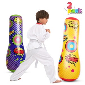 Joyfy 2-Pack Inflatable Punching Bag Set for Kids, 47-Inch Bopper with Bounce-Back Action - Ideal Gift for Boys Girls Age 3+ - 1 of 4