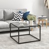 Tangkula Glass Coffee Table 27.5 Inch Modern Square Metal Frame Living Room Transparent - 4 of 4