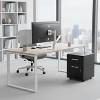 FurnitureR Mobile File Cabinet with Lock, 2 Drawer Wood Filing Cabinet with Wheels, Lockable Office Storage Organizer for A4/Letter/Legal Size Files - 3 of 4