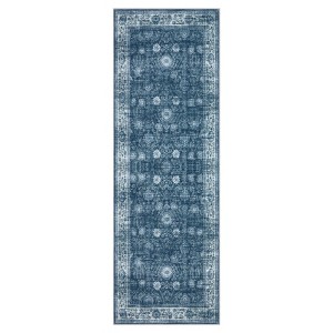 Coolmee Washable Area Rug Living Room Floral Non Slip Large Rug Vintage Traditional Stain Resistant Distressed Carpet Bedroom Dining RoomGreen - 1 of 4