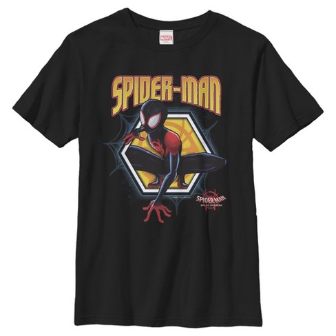 Boy's Marvel Spider-man: Into The Spider-verse Hexagon T-shirt - Black ...
