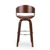 FURNIinspire Counter And Bar Stools Swivel Bar Stool Kitchen Stools Dining Chair, Counter Height Bar Stools with Footrest, Brown, 18.5"*19.5"*41.75" - 4 of 4
