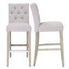 WestinTrends 29" Linen Fabric Tufted Bar Stool (Set of 2) - 4 of 4