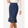 Allegra K Women's Elegant Vintage Fishtail Lace Stretch Office Bodycon Pencil Skirt - 2 of 4