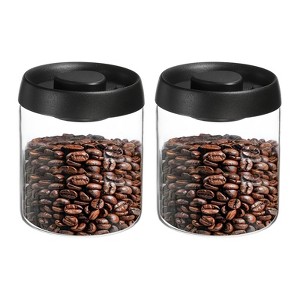 Unique Bargains Glass Airtight Vacuum Seal Coffee Bean Container 30oz - 1 of 4