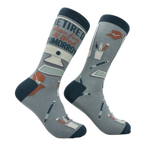 Crazy Dog T-Shirts Men's Retired Have Fun At Work Tomorrow Socks Funny Sarcastic Retirement Novelty Footwear - 1 of 4