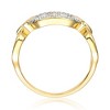 Luxurious 14k Yellow Gold Plated Ring with Cubic Zirconia Pave and Triple Chain Link Design for a Glamorous and Modern Statement Piece - 2 of 2