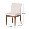 Coolbibila Modern Solid Rubber Wood Legs Dining Chairs Set of 2,Fabric Upholstered Dining Chair, Armless High Back Kitchen Dining Chair - 4 of 4
